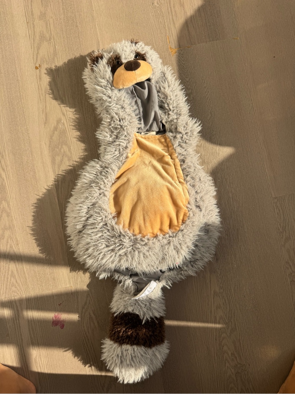 Plush Racoon Hooded Toddler Costume - Gray and Tan
